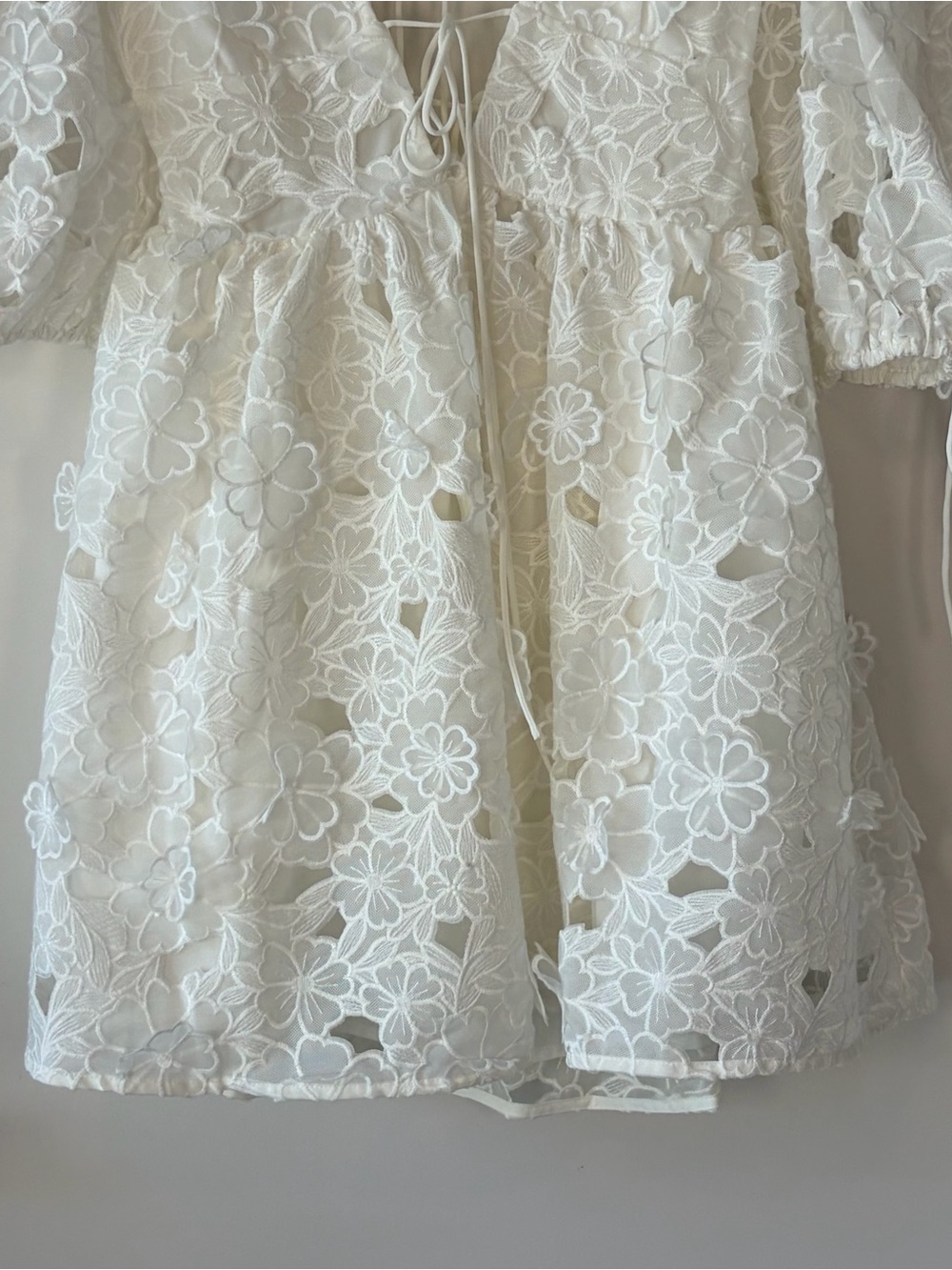 NWT For Love & Lemons Leighton Mini Dress White Floral Embroidered S - Picture 5 of 15